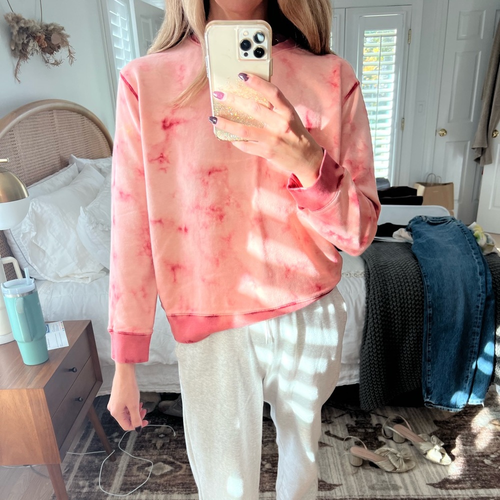 Vigoss sweatshirt red pink marble tie dye size medium